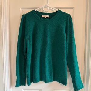 LOFT Women's Green Crew Neck Sweater, Size L